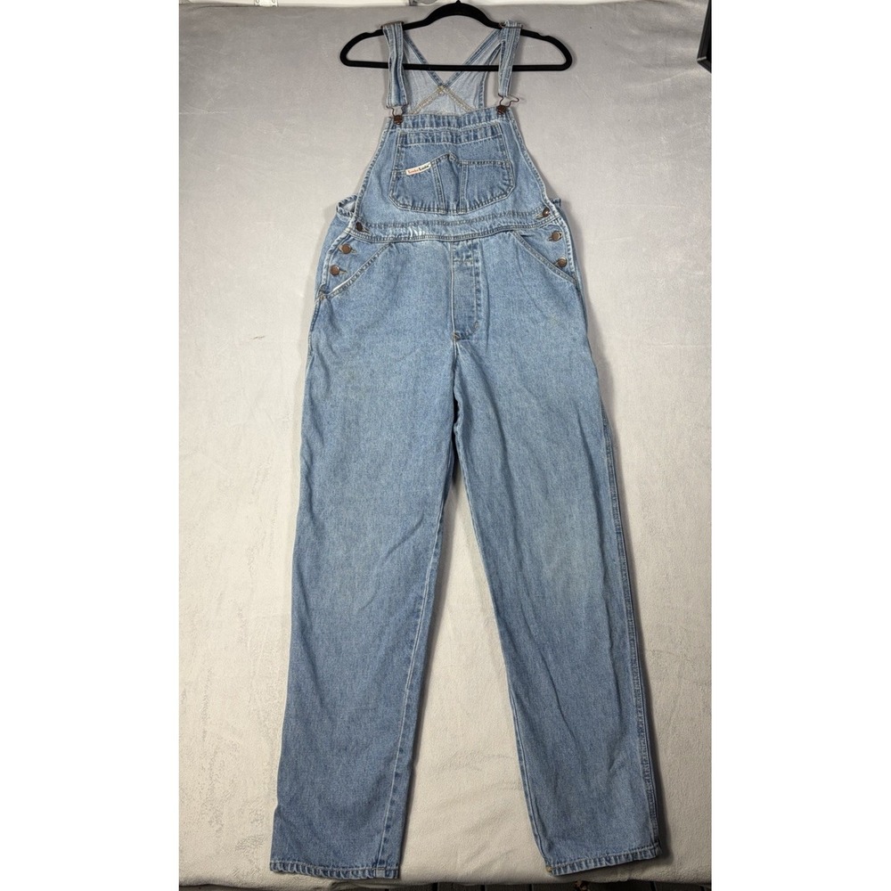 Vintage 90s Y2K Overalls London London Size Large Medium Wash Denim Work Bibs